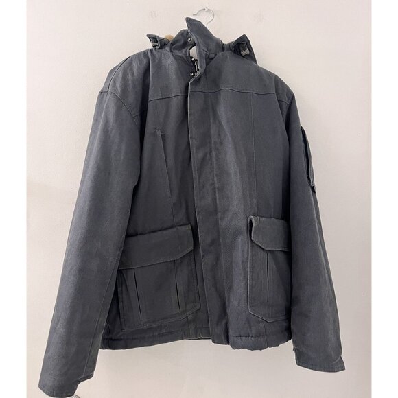 HoodLamb Other - Men's Hemp HoodLamp Dark Blue Hooded Canvas Jacket size Large Heritage